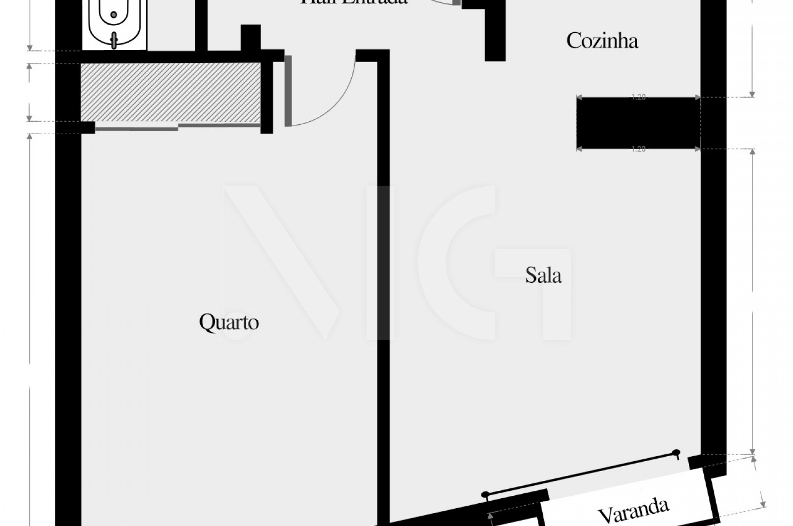 Apartamento T1 para Venda em Paranhos, Porto, Porto - Planta (Imagem 1)
