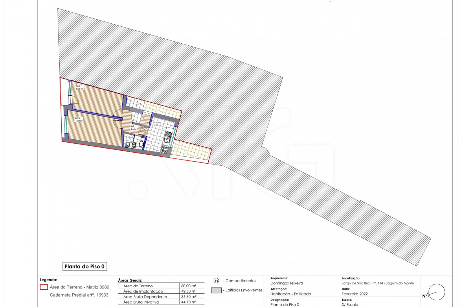 Moradia T3 para Venda em Baguim do Monte (Rio Tinto), Gondomar, Porto - Planta (Imagem 2)
