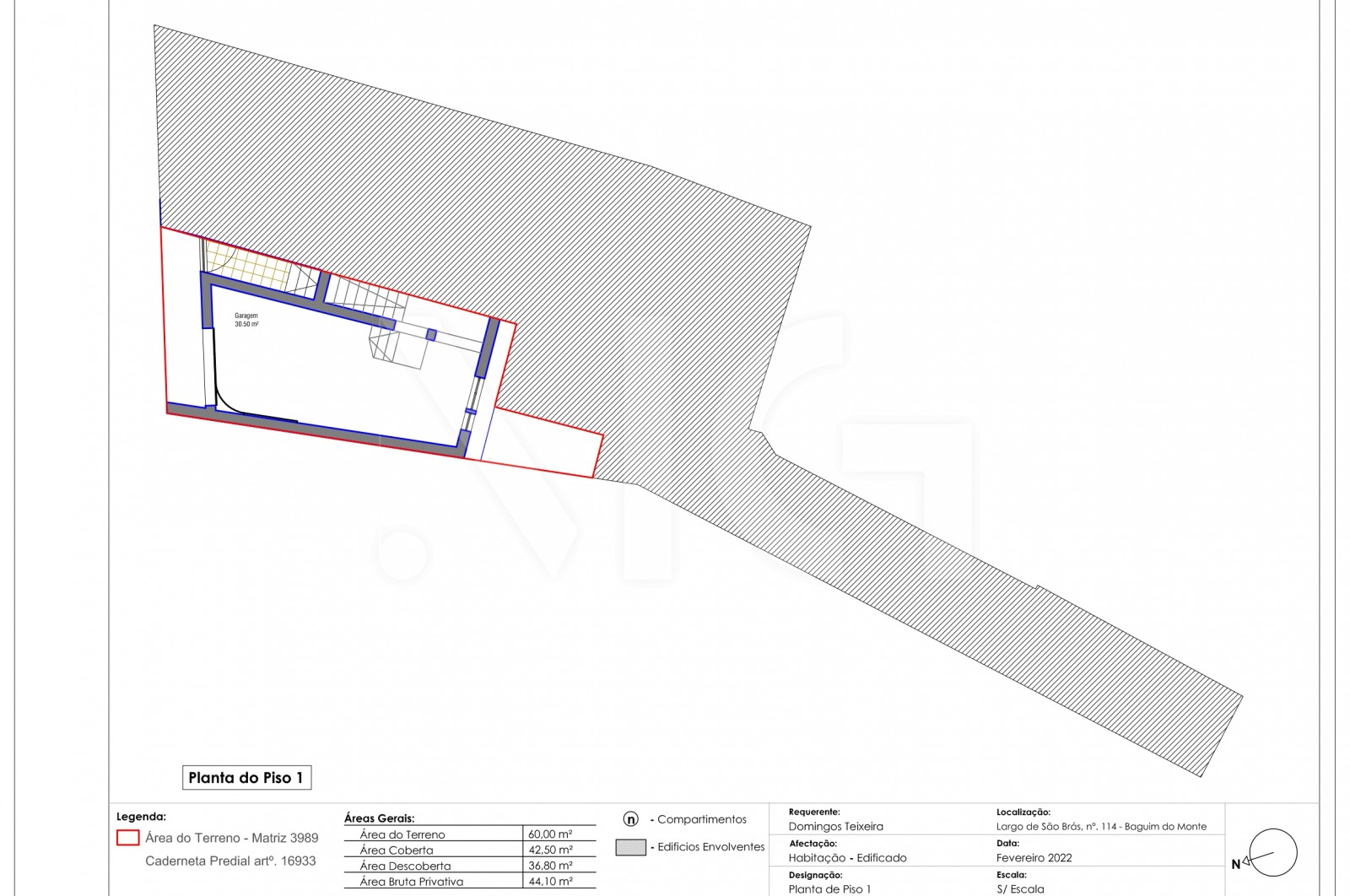 Moradia T3 para Venda em Baguim do Monte (Rio Tinto), Gondomar, Porto - Planta (Imagem 3)