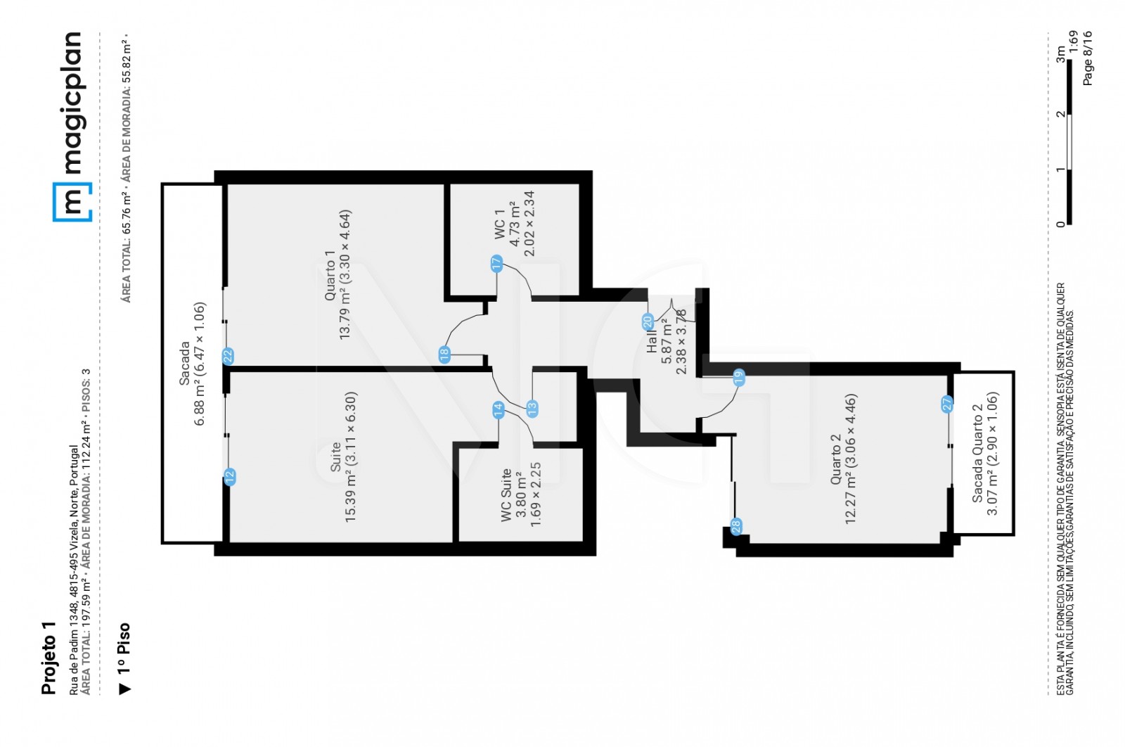 Moradia T3 para Venda em Caldas de Vizela (São Miguel e São João), Vizela, Braga - Planta (Imagem 2)