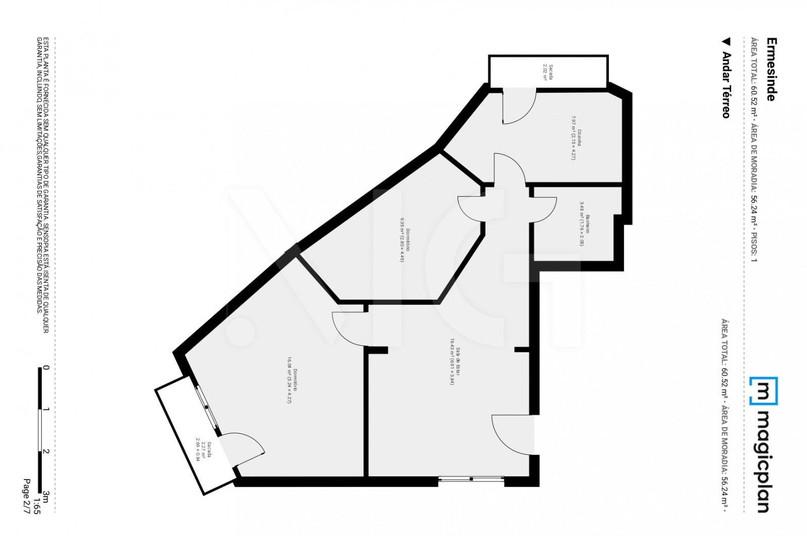 Apartment T2 for For sale in Ermesinde, Valongo, Porto - Planta (Imagem 2)