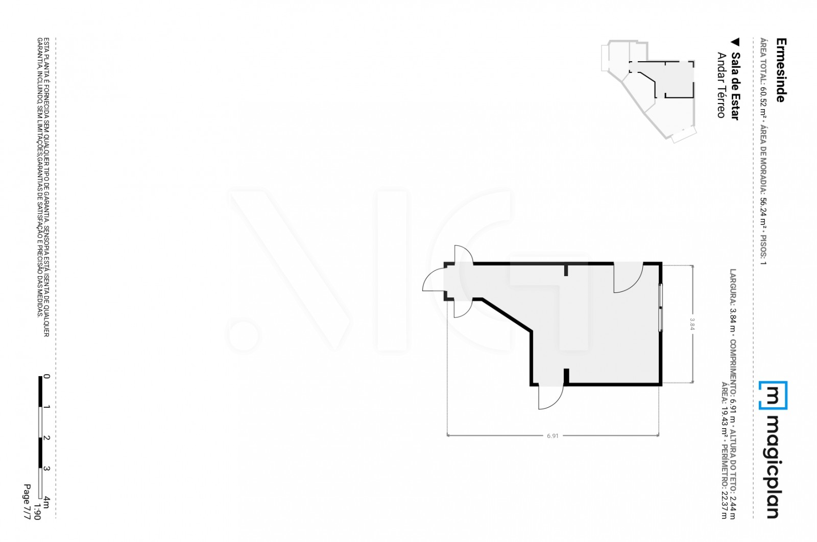 Apartment T2 for For sale in Ermesinde, Valongo, Porto - Planta (Imagem 7)