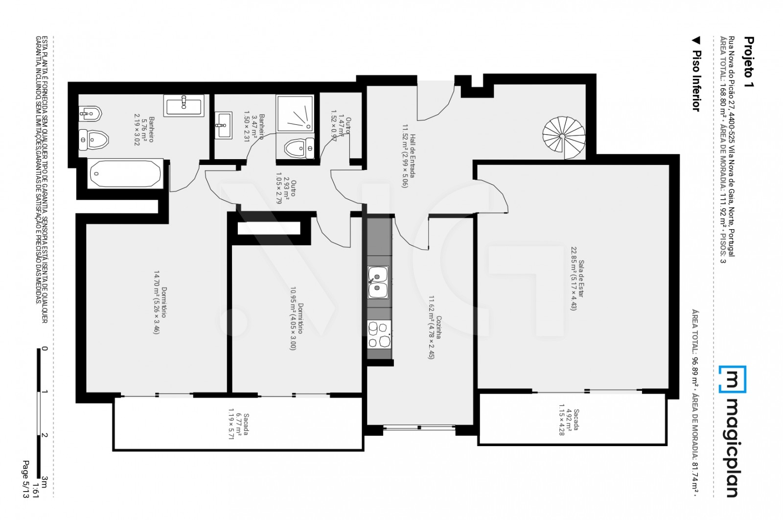 Apartamento T3 para Venda em Canidelo, Vila Nova de Gaia, Porto - Planta (Imagem 2)