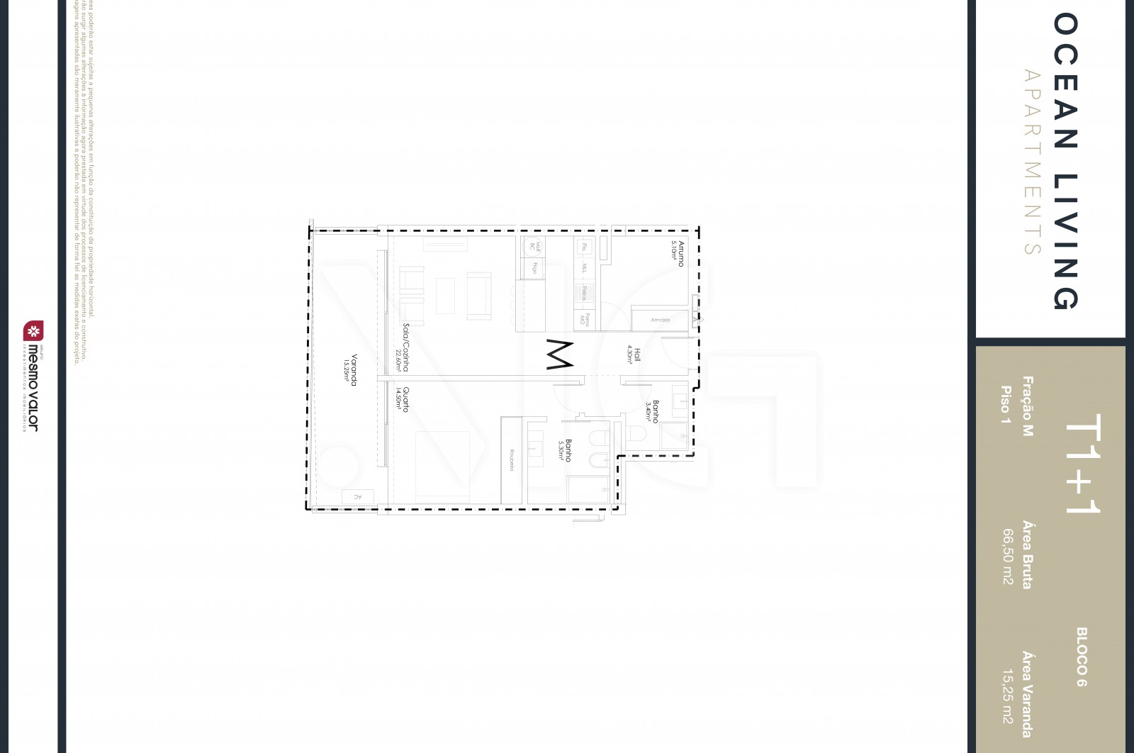 Apartamento T1+1 para Venda em Madalena, Vila Nova de Gaia, Porto - Planta (Imagem 1)