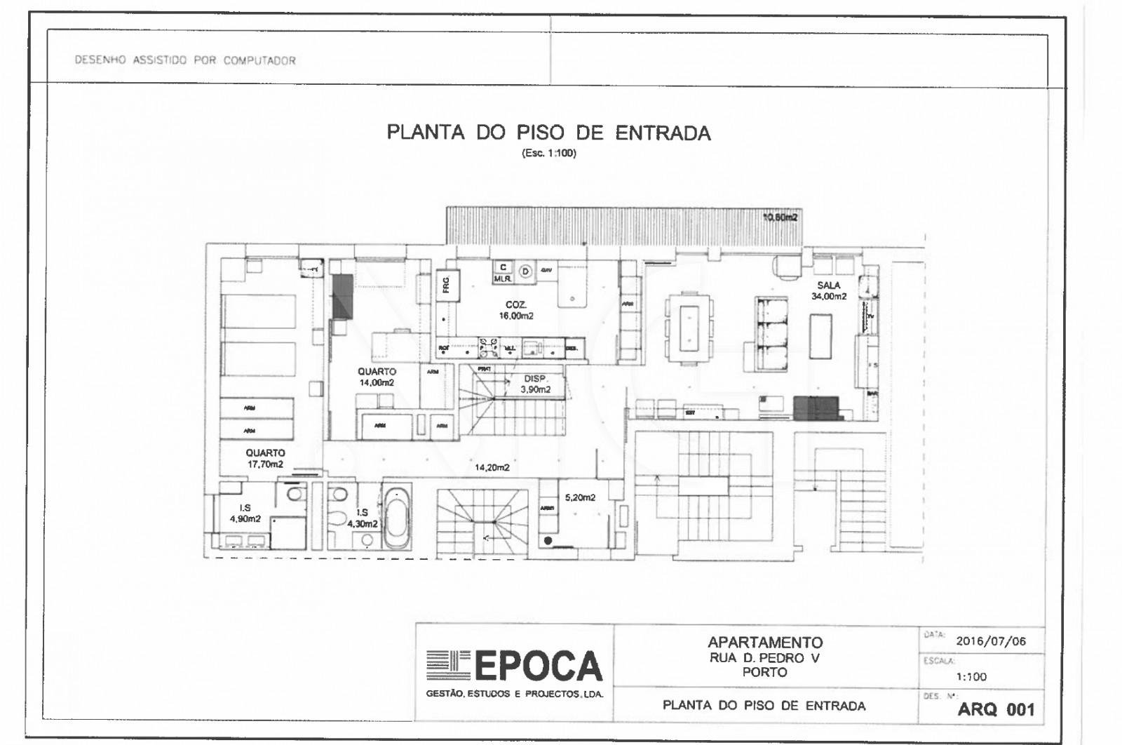 Apartamento T3 para Venda em Lordelo do Ouro e Massarelos, Porto, Porto - Planta (Imagem 1)