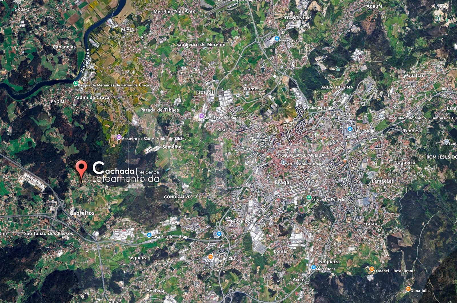 House T3 for For sale in Cabreiros e Passos (São Julião), Braga, Braga - Área envolvente (Imagem 2)