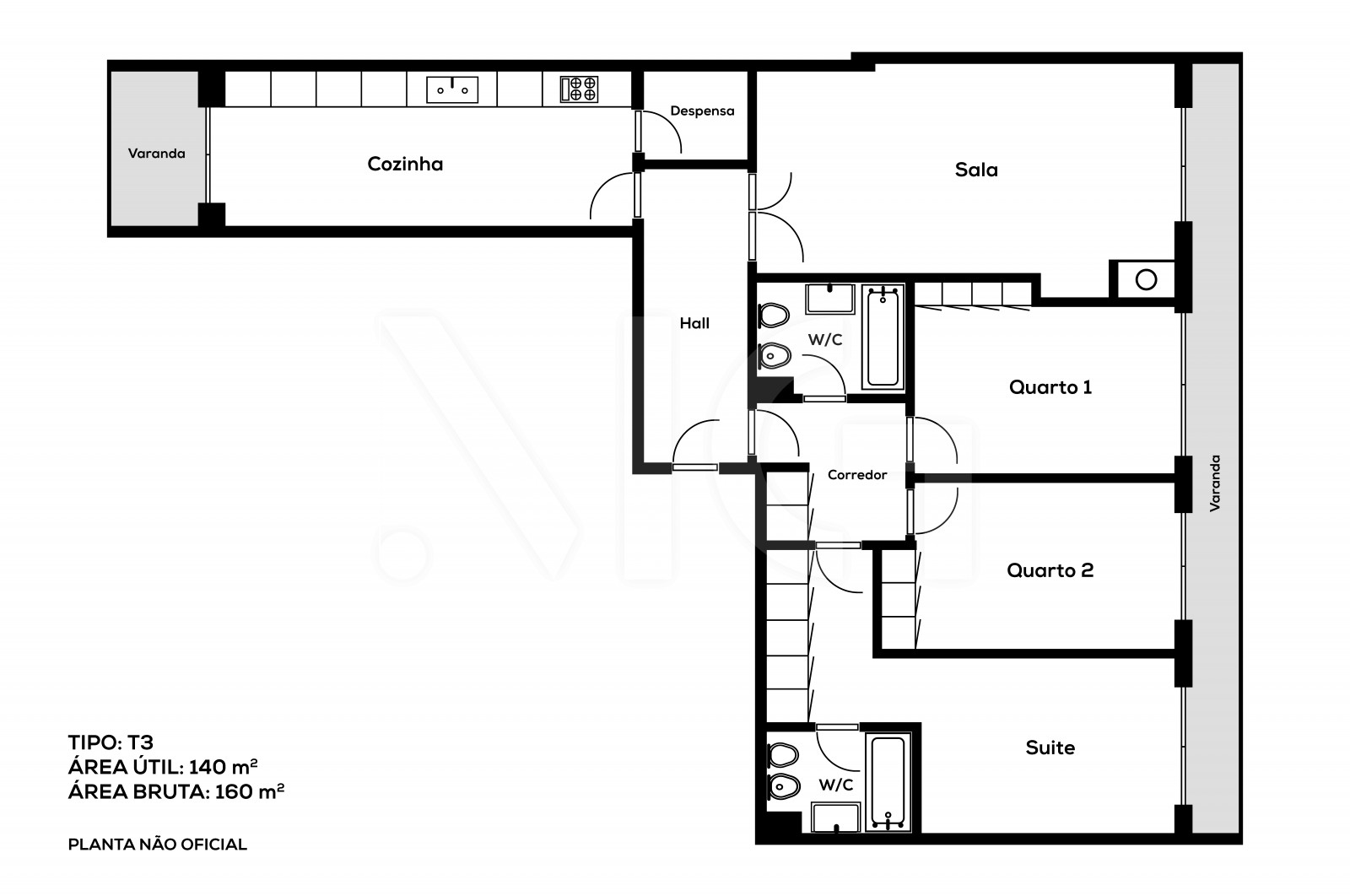 Apartment T3 for For sale in Braga (São Vítor), Braga, Braga - Planta (Imagem 2)