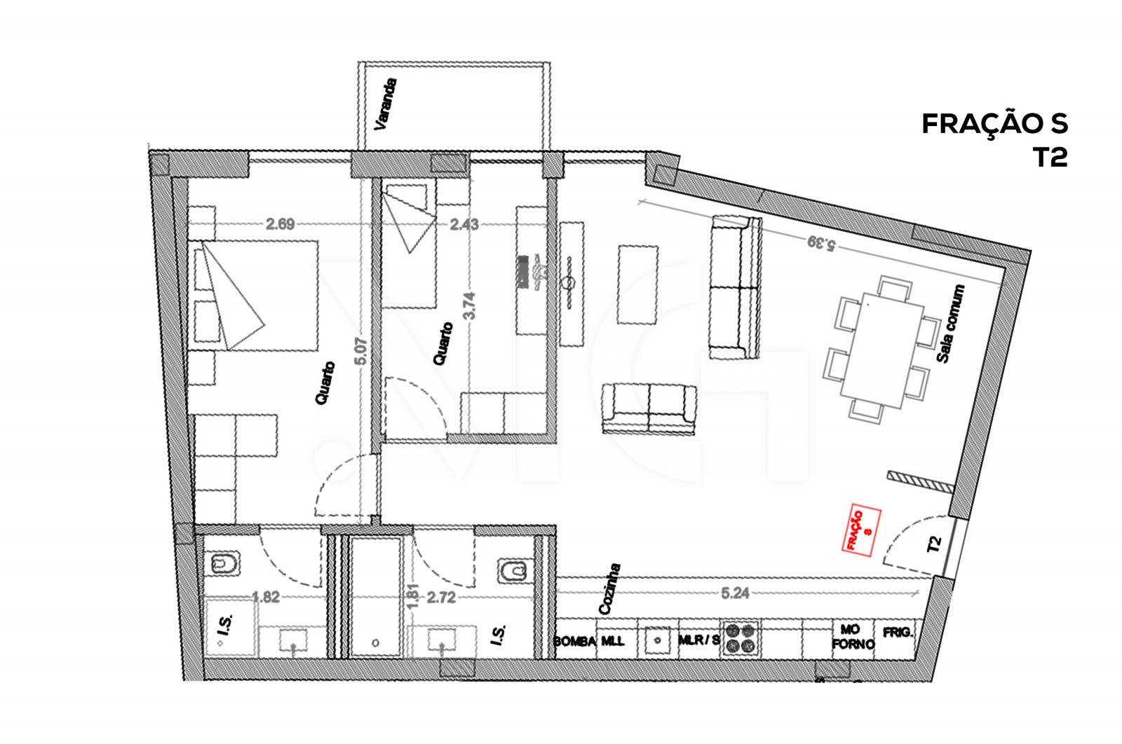 Apartment T2 for For sale in Esposende, Marinhas e Gandra, Esposende, Braga - Planta (Imagem 7)