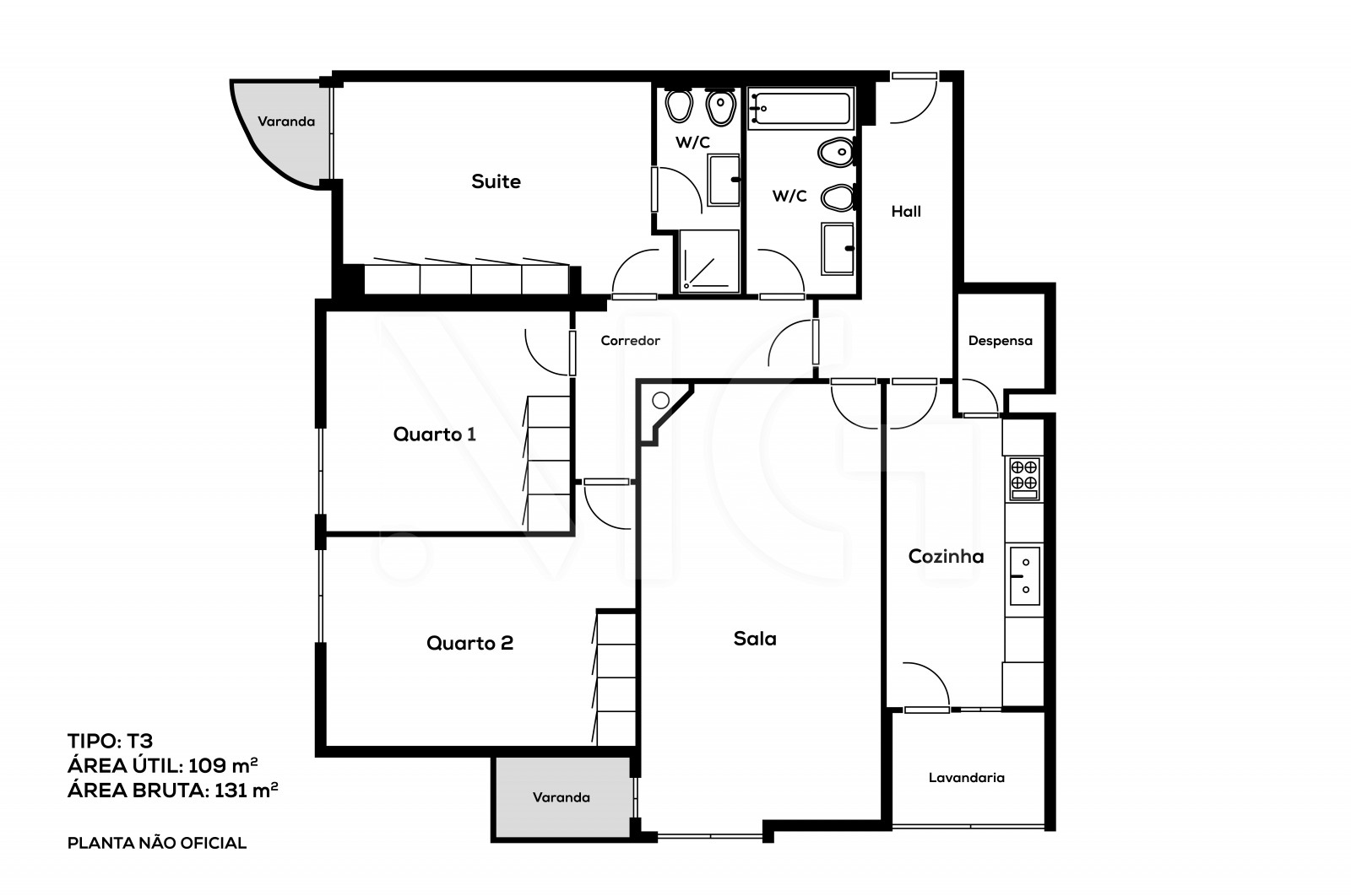 Apartamento T3 para Venda em Braga (São Vicente), Braga, Braga - Planta (Imagem 1)