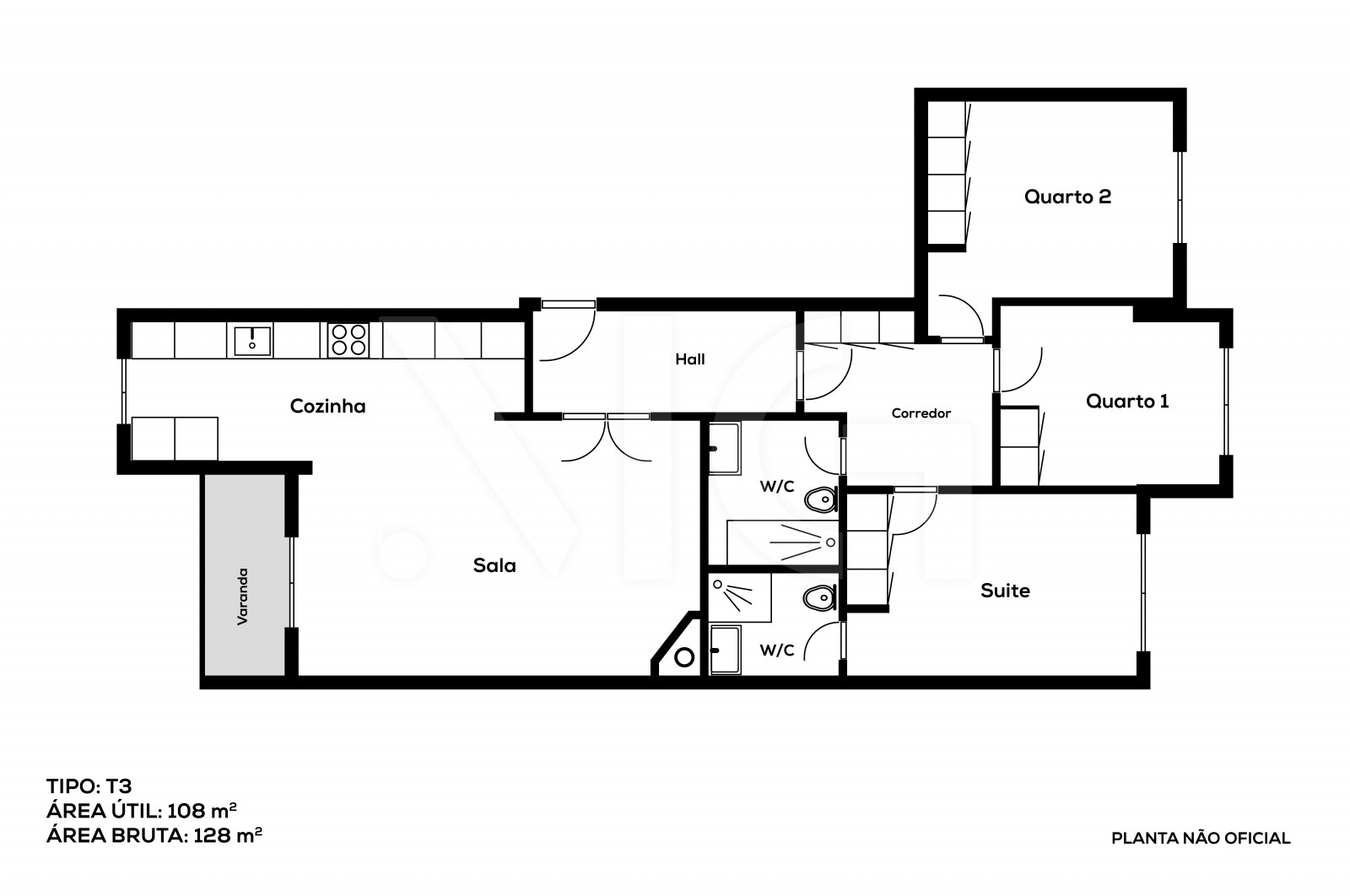 Apartment T3 for For sale in Braga (São Vítor), Braga, Braga - Planta (Imagem 1)