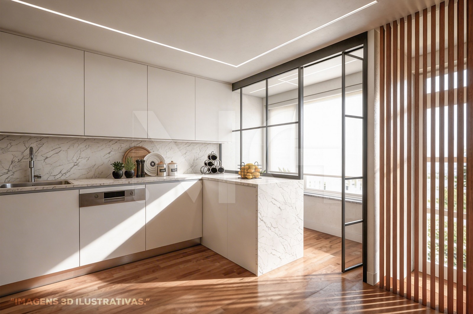 Apartment T2+1 for For sale in Merelim (São Pedro) e Frossos, Braga, Braga - Cozinha (Imagem 3)
