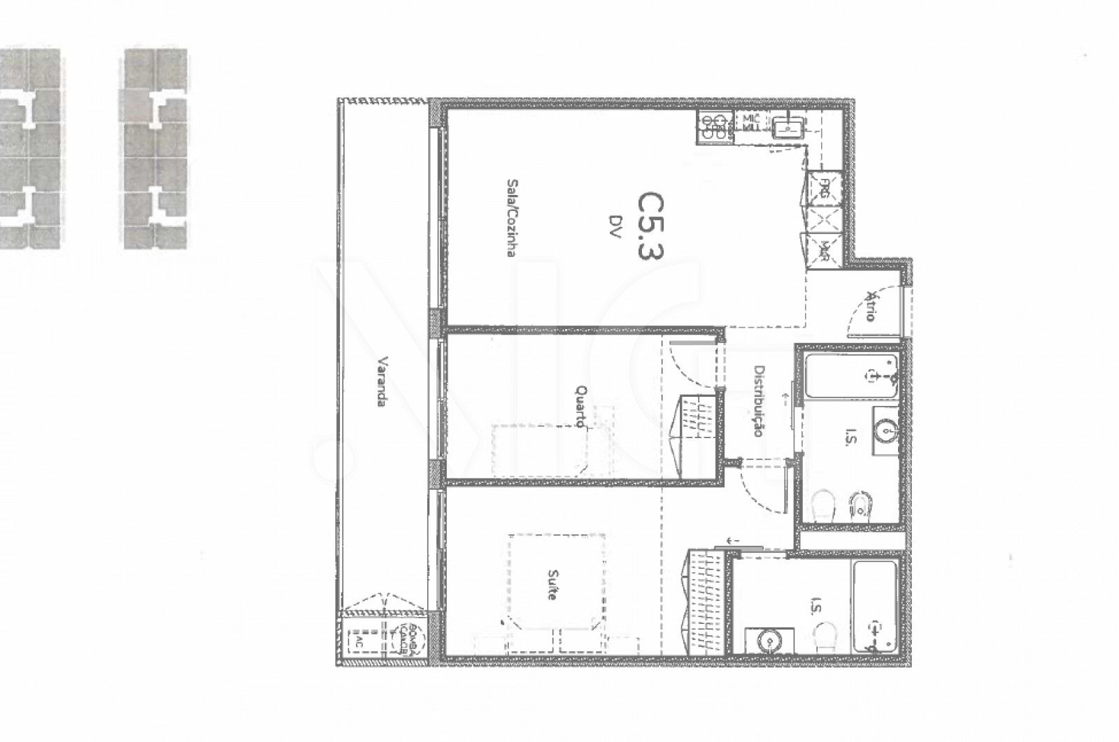 Apartment T2 for For sale in Oliveira do Douro, Vila Nova de Gaia, Porto - Planta (Imagem 1)